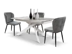 Tavolo allungabile piano finitura luxury e base in metallo 160x90