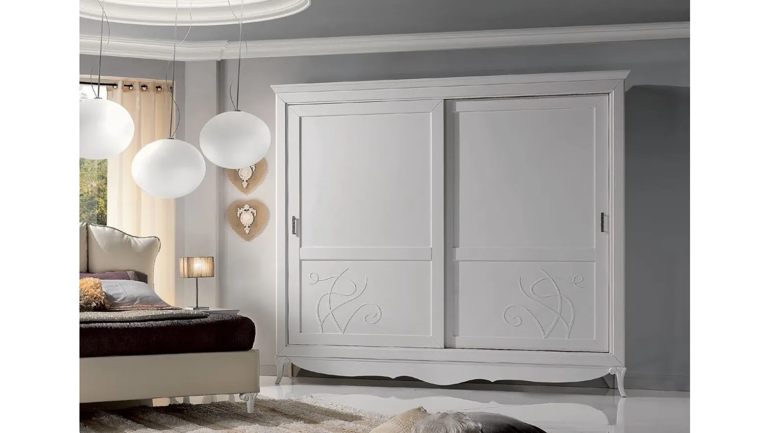 Armadio 3 Ante Bianco 118x50x171,5 Cm Assortimento Pino Panama - Foto 2