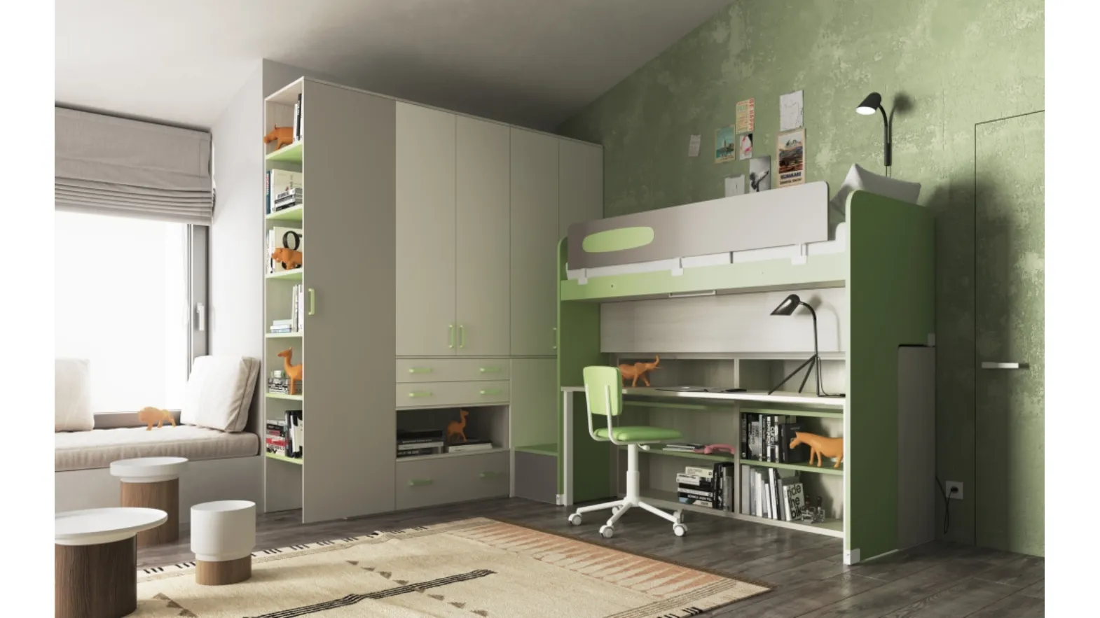 Scopri la cameretta san martino con letto a soppalco estraibile