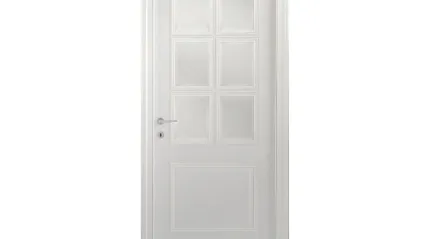 Porta in Legno con Vetro Bianco