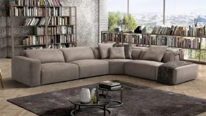 divano angolare con schienali reclinabili 