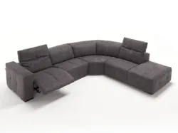 divano moderno con due relax a motore in tessuto sfoderabile 