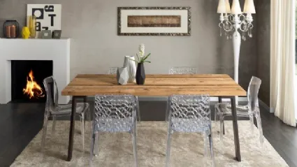 Tavolo in legno moderno artiginale in rovere naturale 
