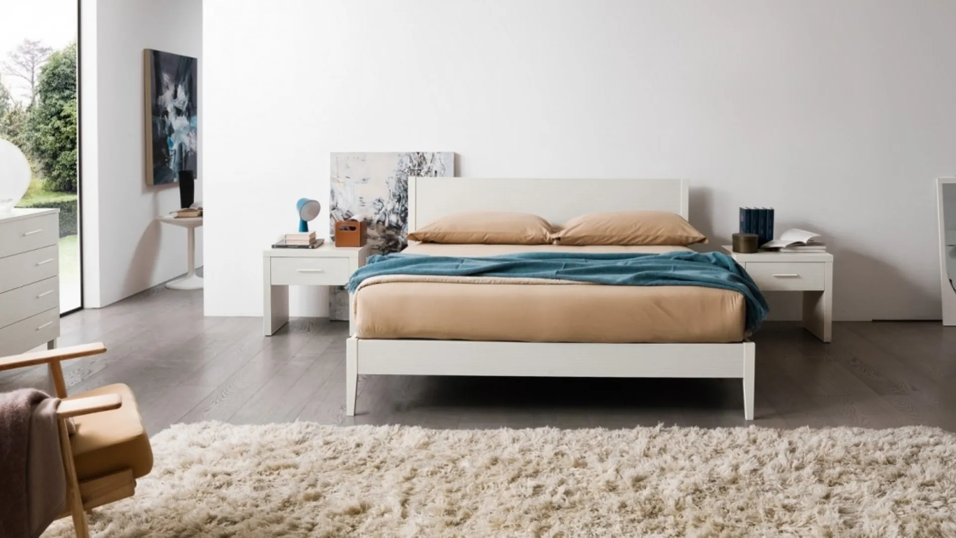 Letto in Legno di Larice Sbiancato