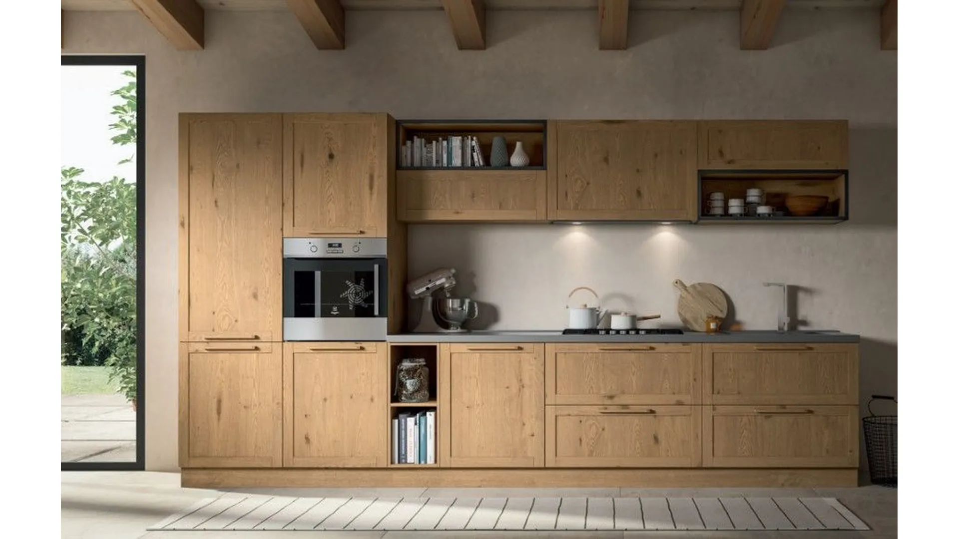 Cucina WOOD anta a telaio in Rovere