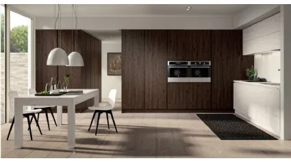 Cucina composizione 02 legno di rovere