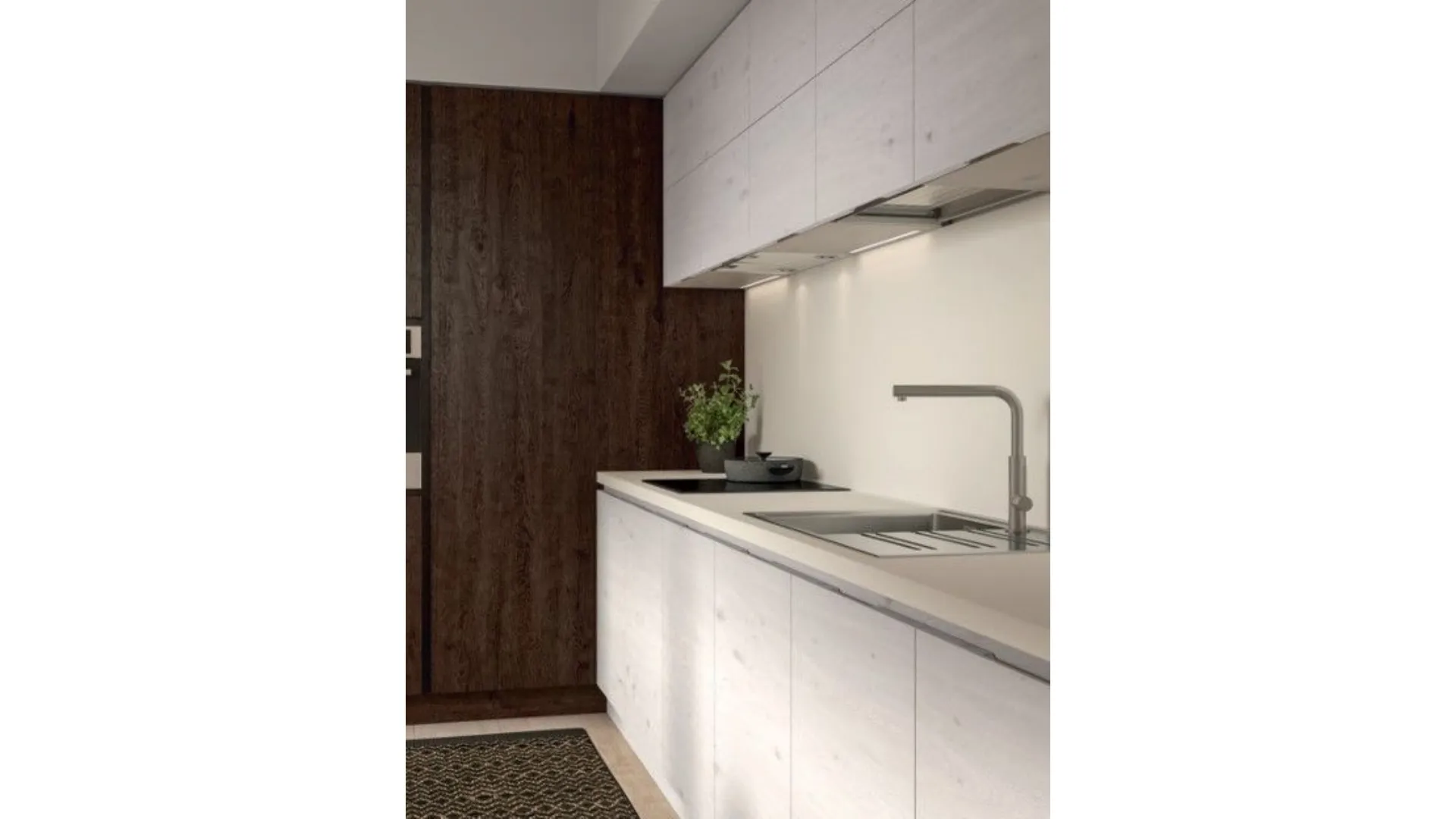 Cucina composizione 02 legno di rovere