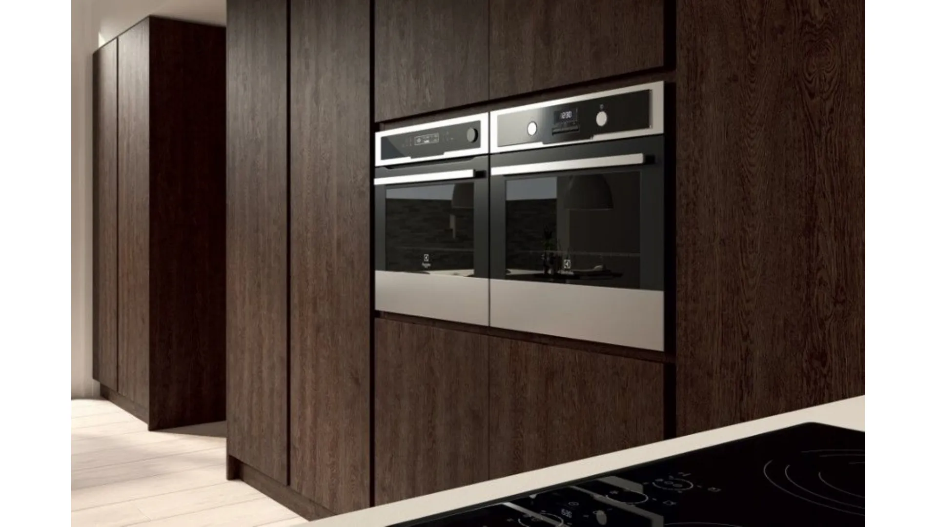 Cucina composizione 02 legno di rovere