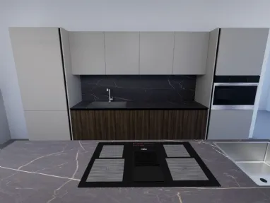 Cucina in laminato a ponte 