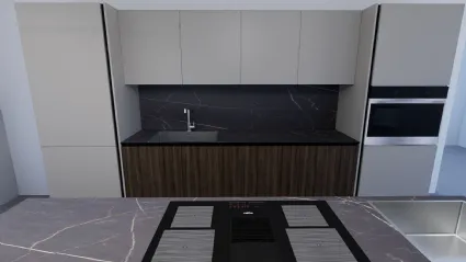 Cucina in laminato a ponte 
