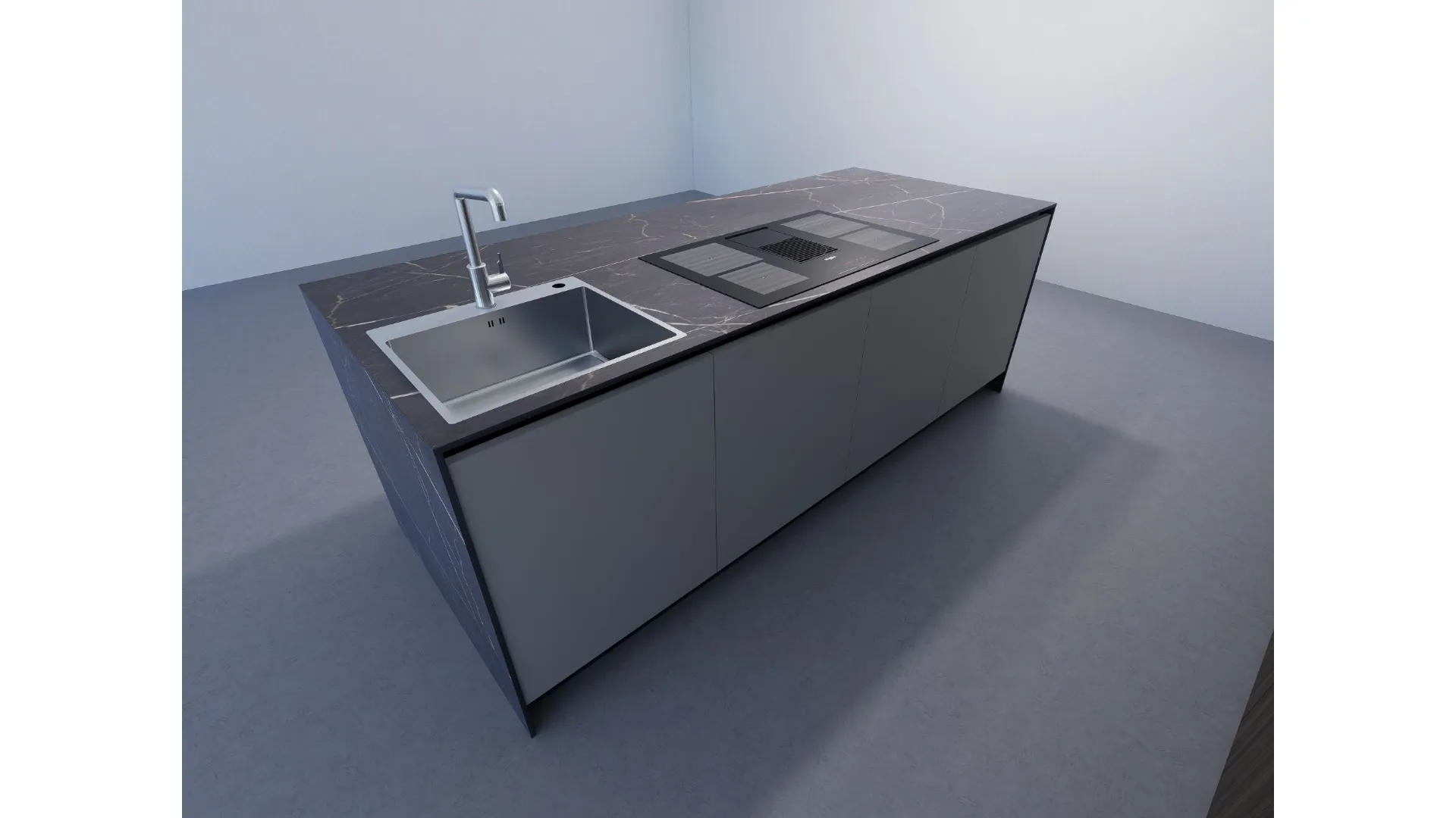 Cucina in laminato a ponte 