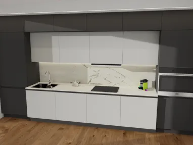 Cucina in laminato a ponte 