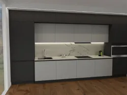 Cucina in laminato a ponte 