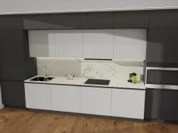 Cucina  moderna completa di elettrodomestici 