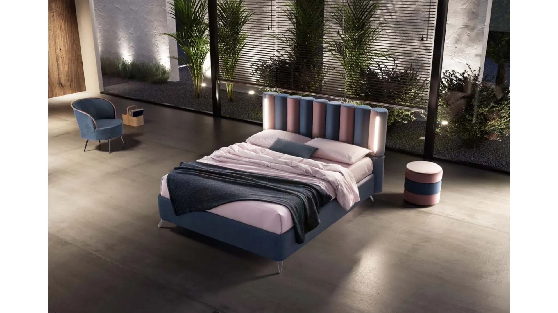 Letto matrimoniale CALEIDO con contenitore