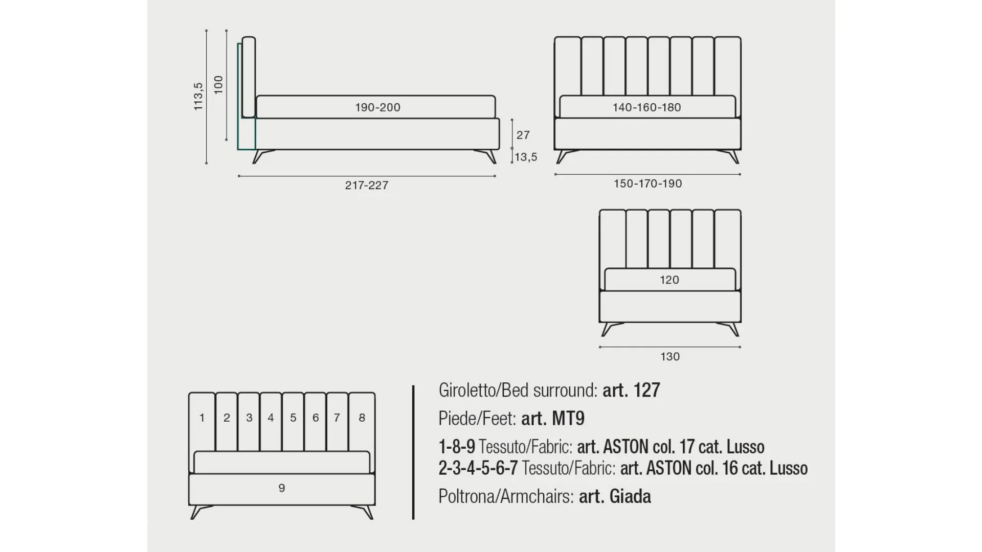 Letto matrimoniale DOMINO 24 con contenitore