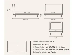 Letto matrimoniale ILLUMIA con rete di struttura