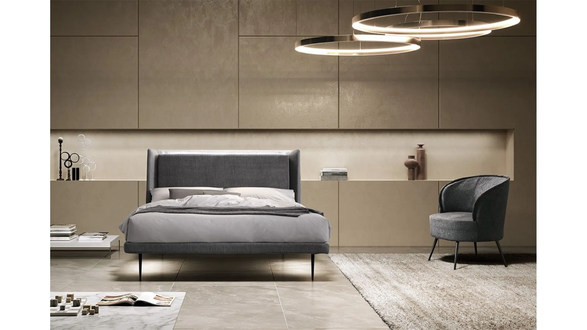 Letto matrimoniale ILLUMIA con rete di struttura