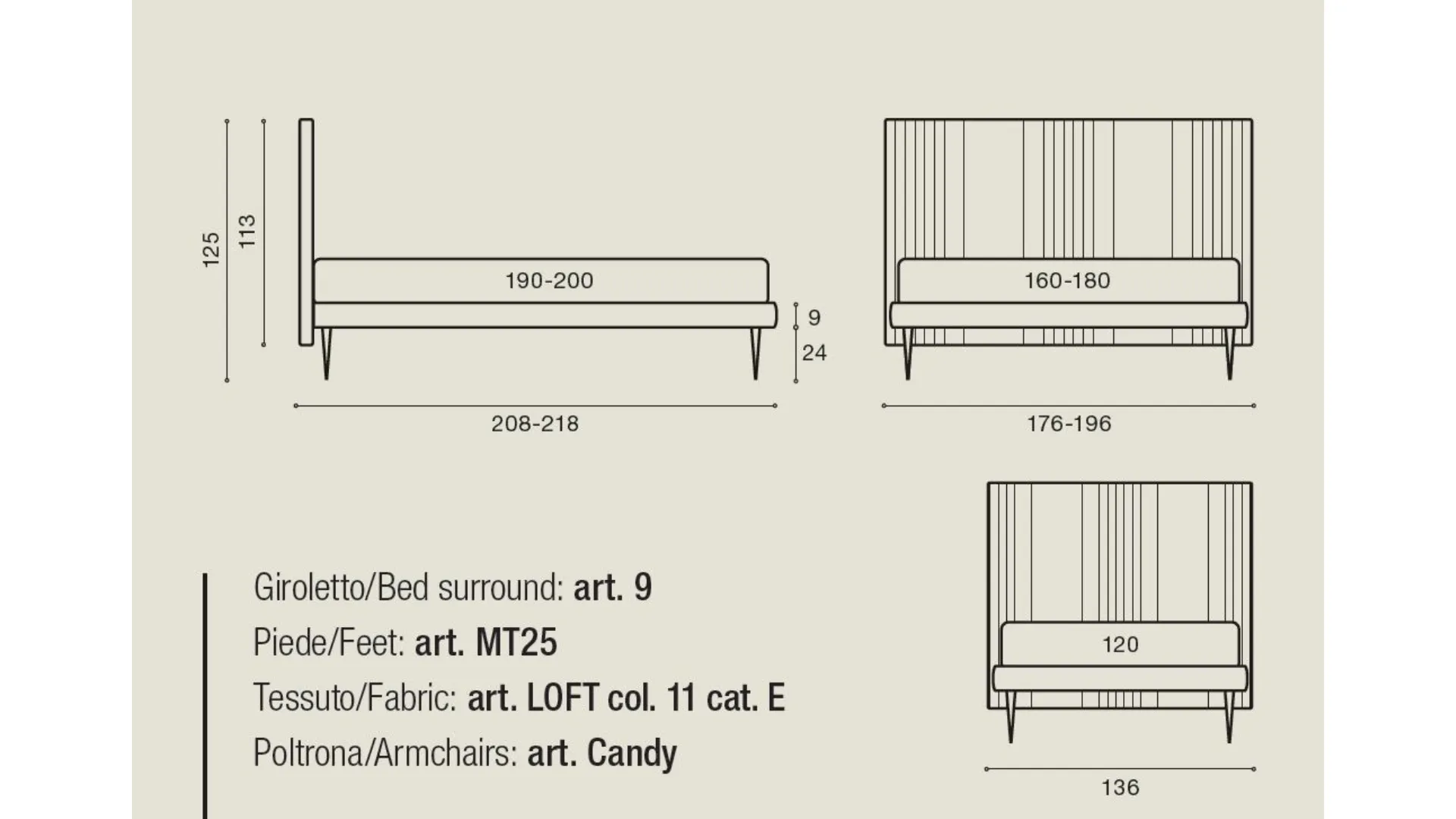 Letto matrimoniale MATRIX con rete strutturale
