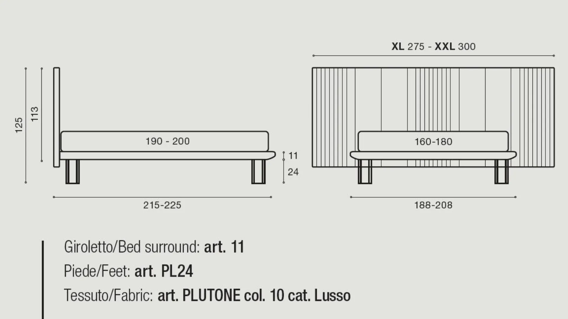 Letto matrimoniale MATRIX XL con rete di struttura