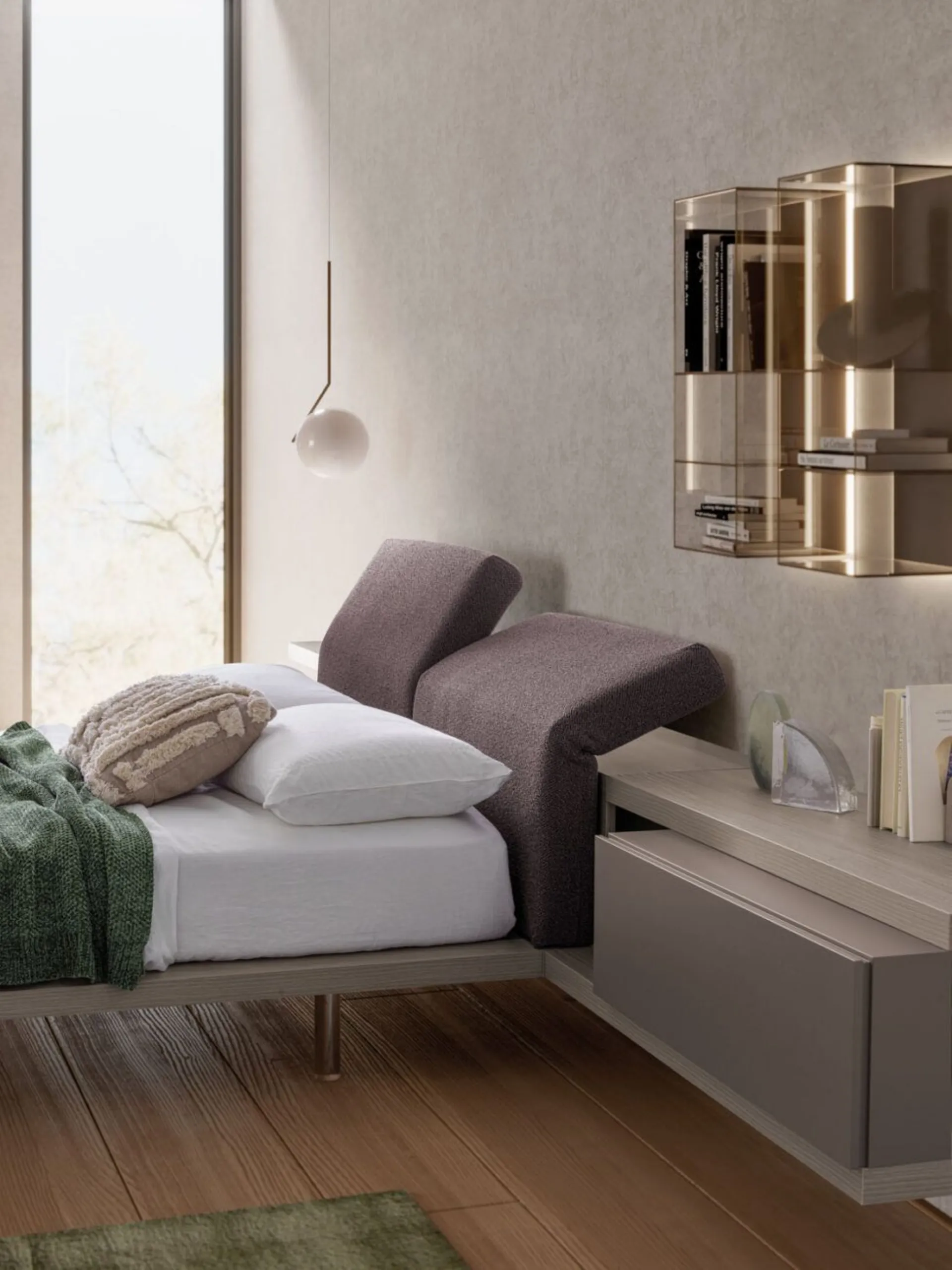 Testiera Letto Matrimoniale Con Luci LED E Porte USB – Aheaplus, Contenitore E Prese Incorporati, Altezza Regolabile