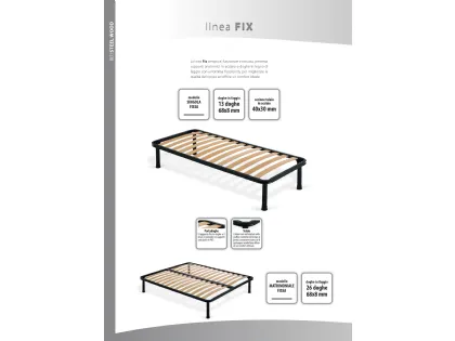 Letto piazza e mezza con testiera e pannelli applicati, materiali di qualità