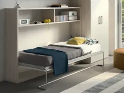 Letto singolo a ribalta, salvaspazio ed intelligente, personalizzabile nelle finiture